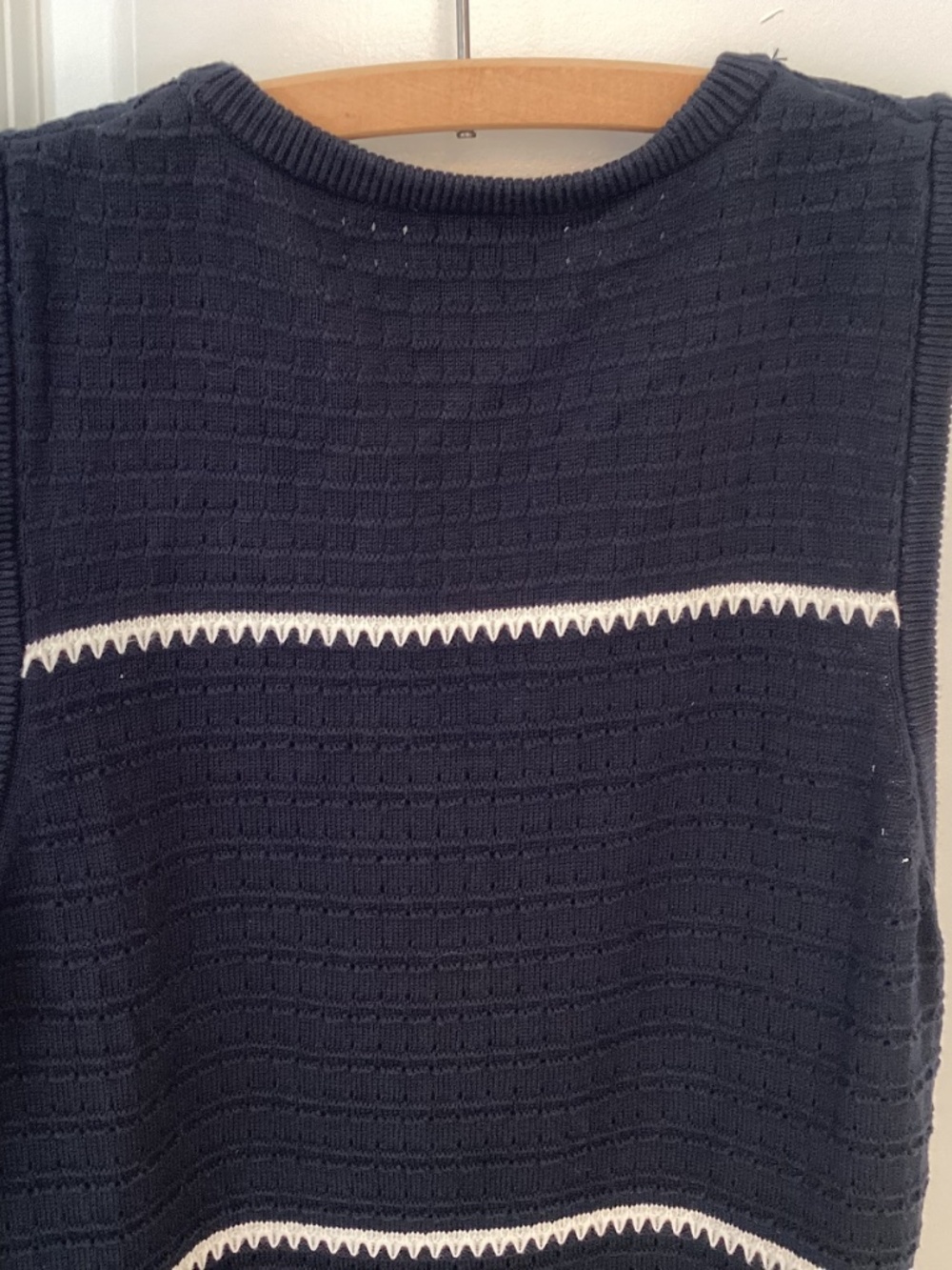 Varley Navy/white Scott scoop neck midi dress size medium - Picture 7 of 8